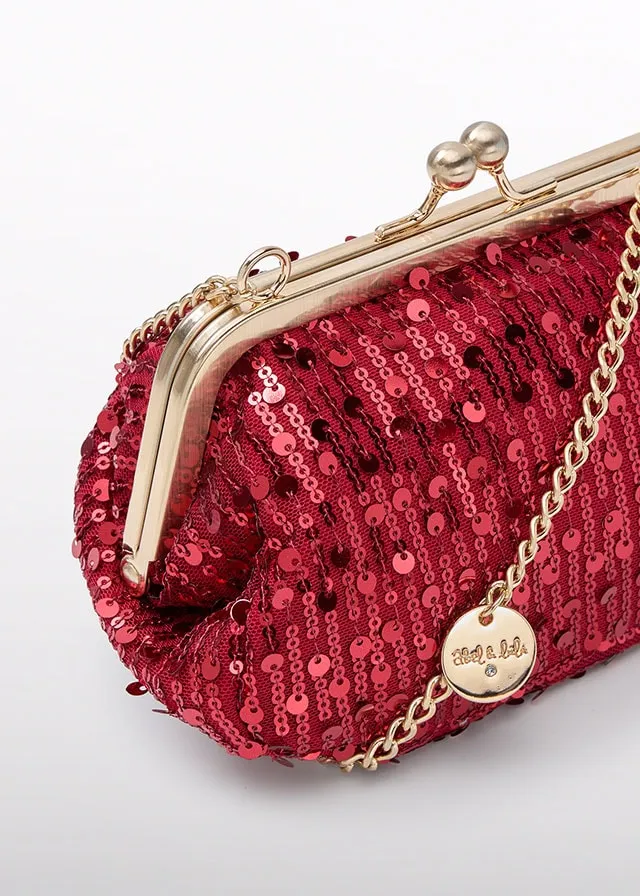 Abel & Lula 5941 Red Sequins Handbag In Stock Now