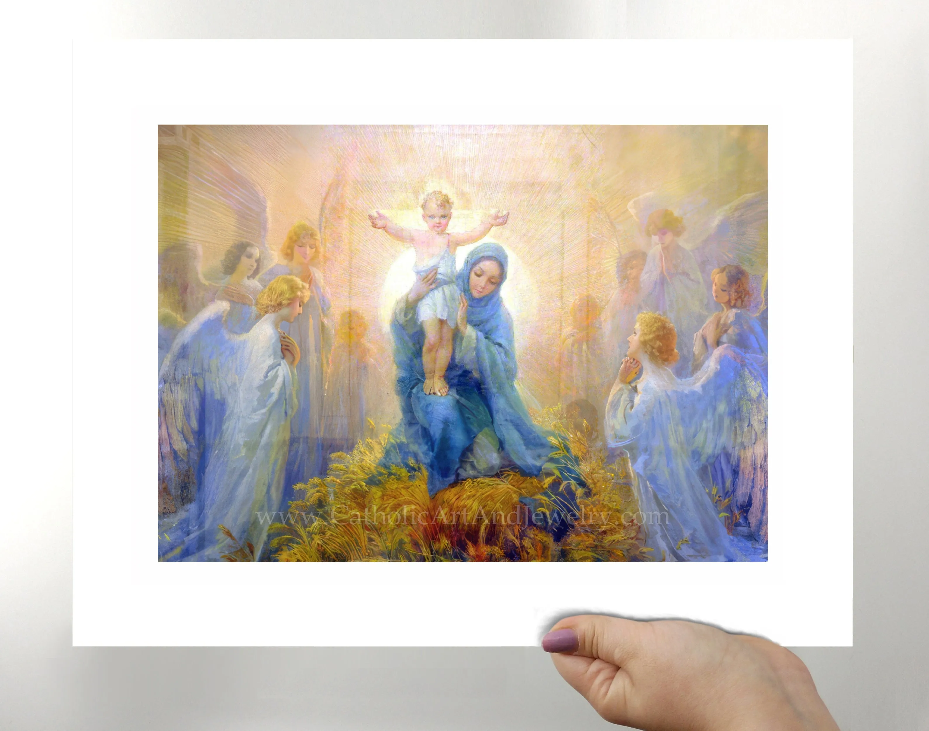 Adoration of the Angels – Cleto Luzzi – Catholic Art Print  – Christmas – Unique Catholic Gift – Archival Quality
