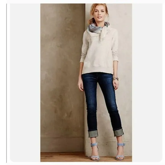 Adriano Goldschmeid for Anthropologie The Stevie Cuff straight leg jeans size 26
