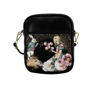 Alice In Wonderland Pink and Turquoise Mini Phone Purse, Crossbody Sling Bag