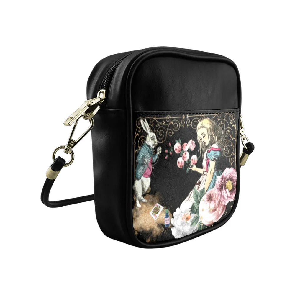 Alice In Wonderland Pink and Turquoise Mini Phone Purse, Crossbody Sling Bag