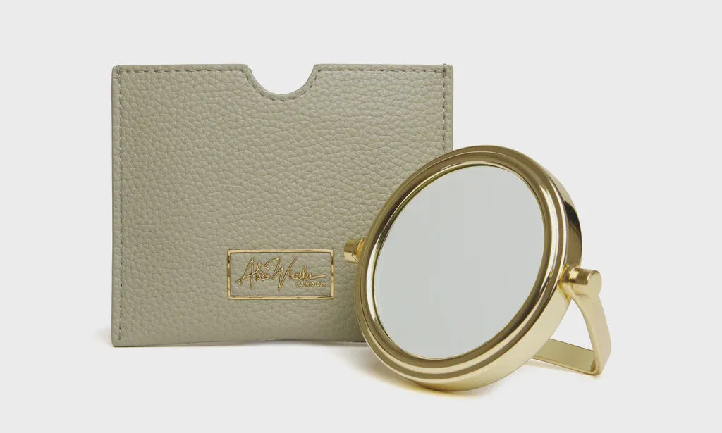 Alice Wheeler Handbag Mirror & Pouch - 7x Mag Pistachio
