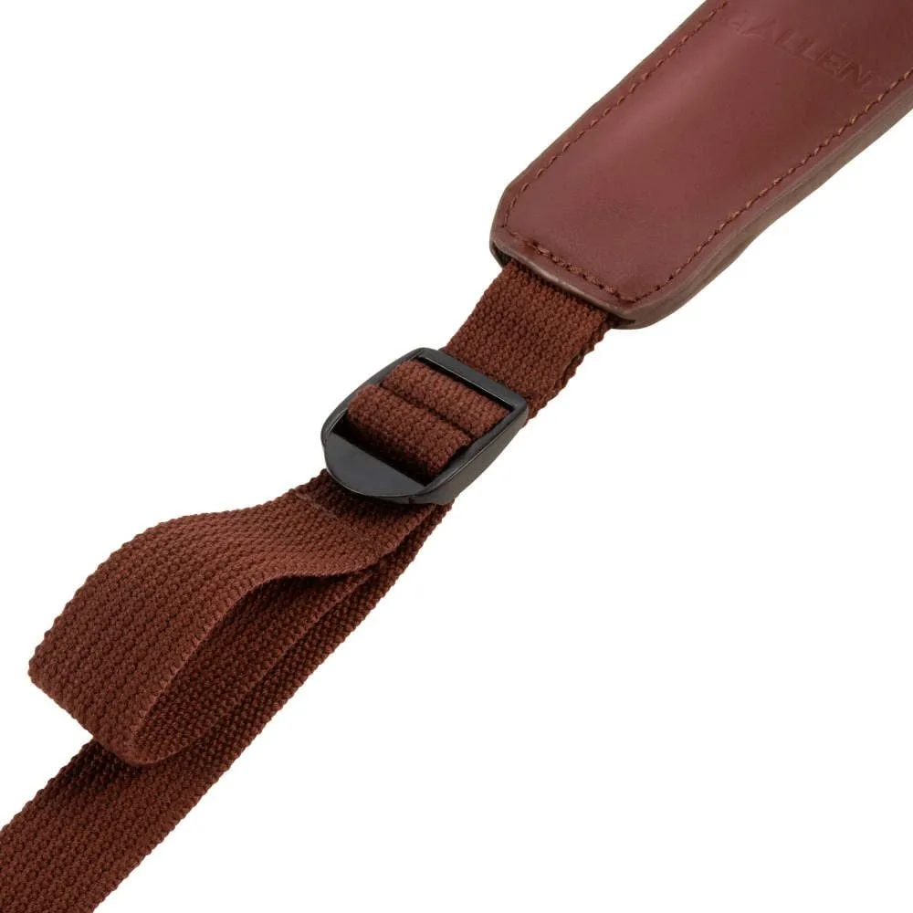Allen Deer Head Padded Leather Rifle Sling with Swivels, Brown