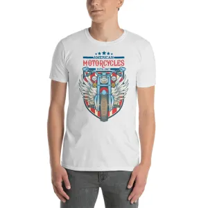 American Motorcycle Est 1987 T Shirt White Classic Racer Motorbike T Shirt for Men