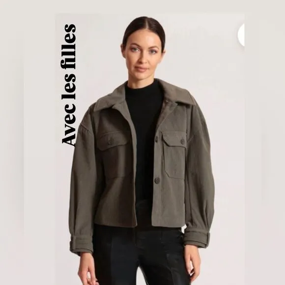 &quot;Avec Les Filles Oversized Green Corduroy Jacket *SIZE: S