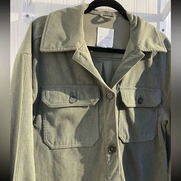 &quot;Avec Les Filles Oversized Green Corduroy Jacket *SIZE: S