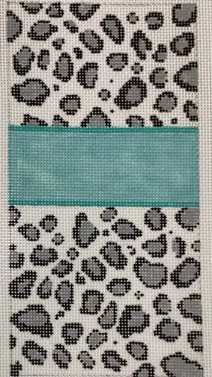 Animal Print Eyeglass Case - Front - Aqua