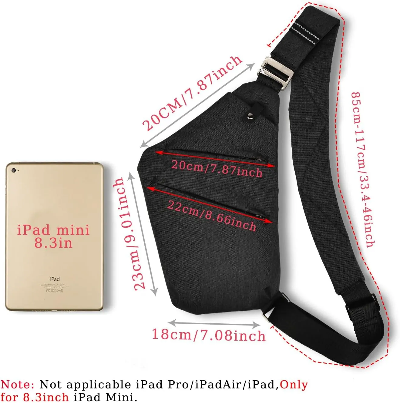 Antitheft Shoulder Crossbody Sling Bag for Men & Women