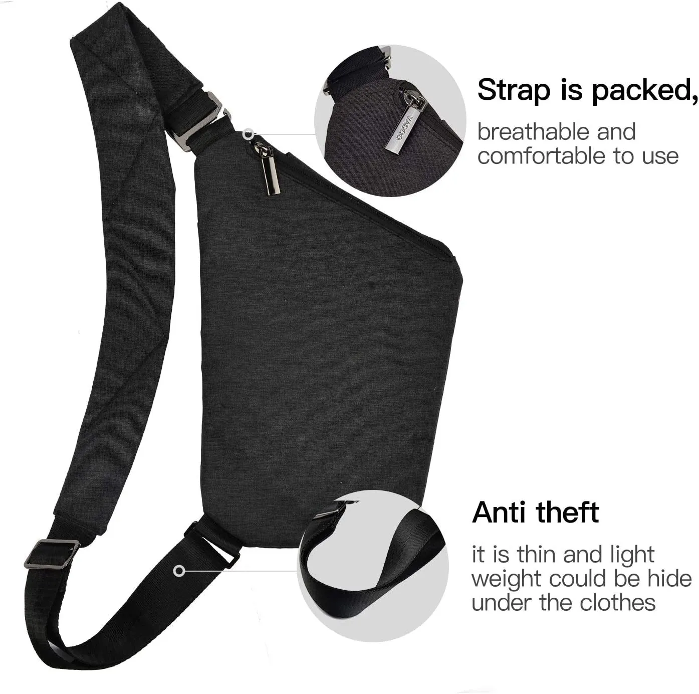 Antitheft Shoulder Crossbody Sling Bag for Men & Women