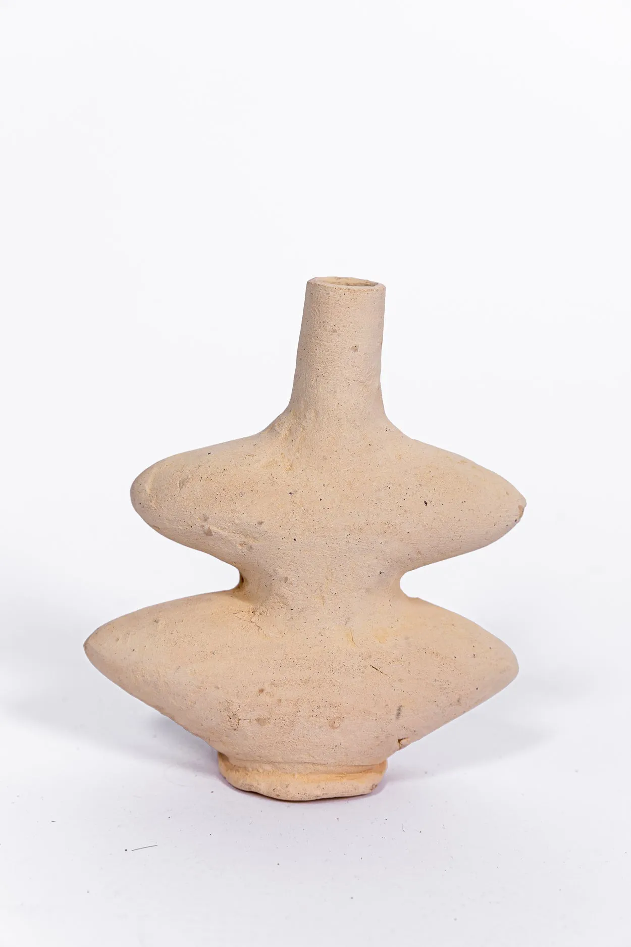 Artisanal wavy clay vase