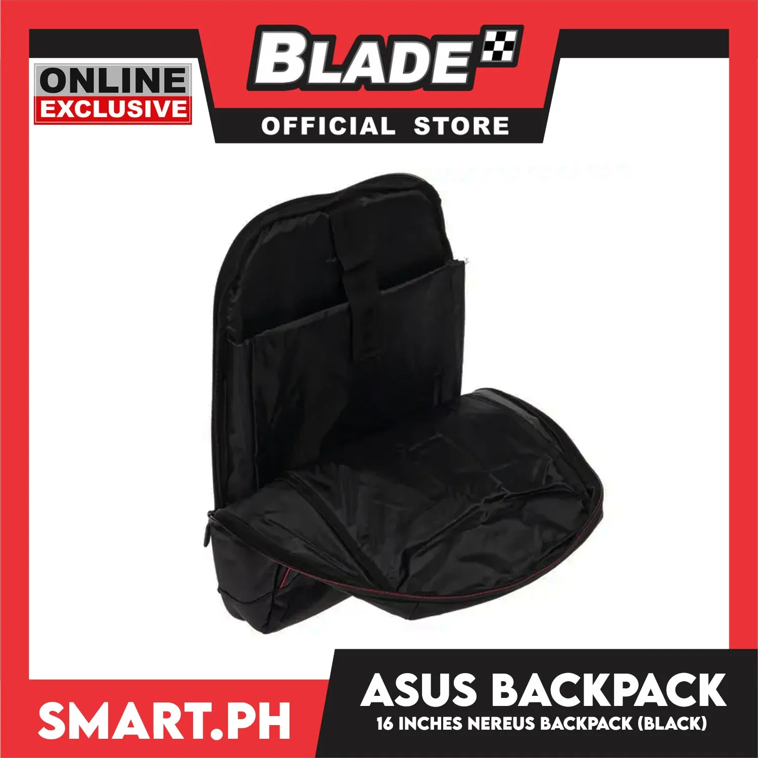 Asus Nereus Backpack Fits 16 Inches Laptop And Provide Comfortable Carry (Black) Perfect For All Day Use