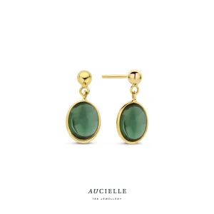 Aucielle - Boucles d'oreilles - Or Jaune et Topaze verte (AE0048C)