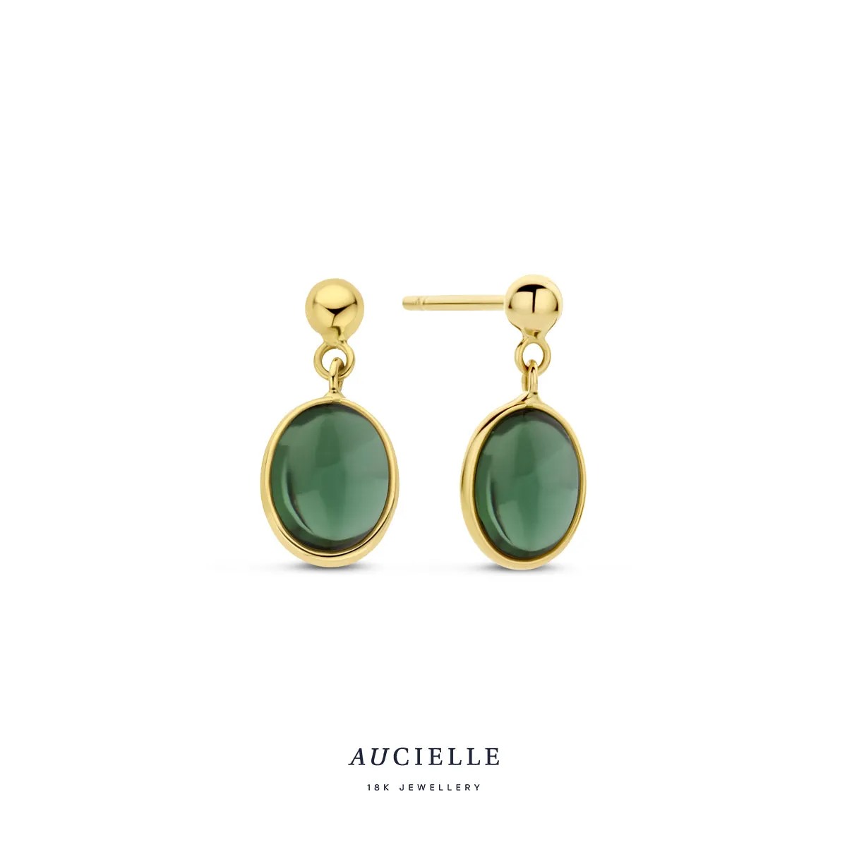 Aucielle - Boucles d'oreilles - Or Jaune et Topaze verte (AE0048C)