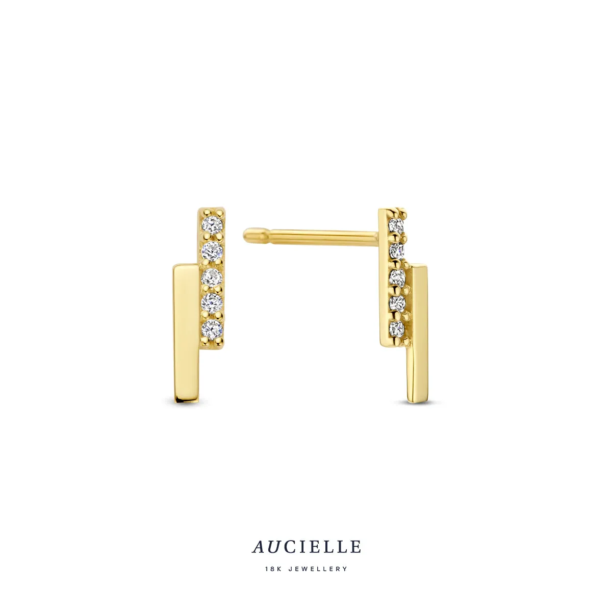 Aucielle - Boucles d'oreilles - Or Jaune et Zircons (AE0121C)