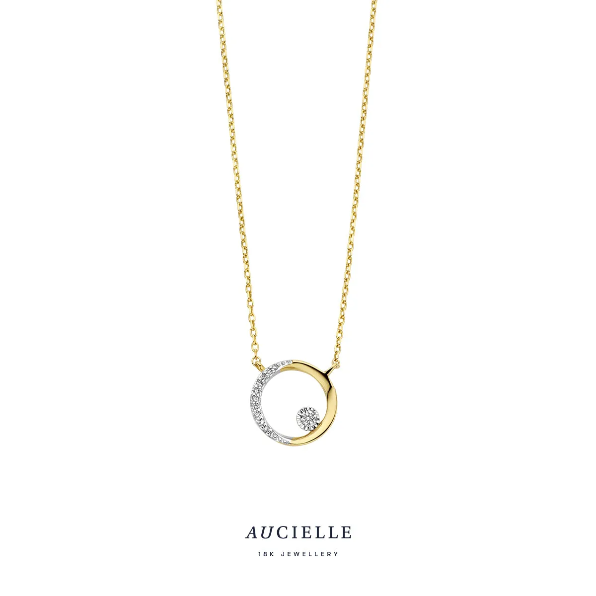 Aucielle - Collier - Or Jaune et Blanc, Diamant (AK0015D/45)