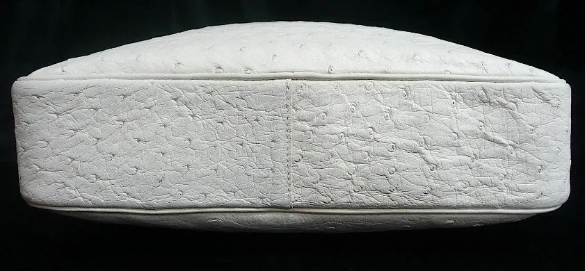 Authentic Chanel Bone Ostrich Skin Camera Handbag