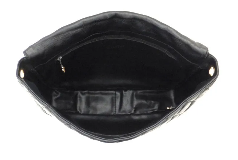 Authentic Chanel Vintage Black Rare Quilted Jumbo Flap Handbag