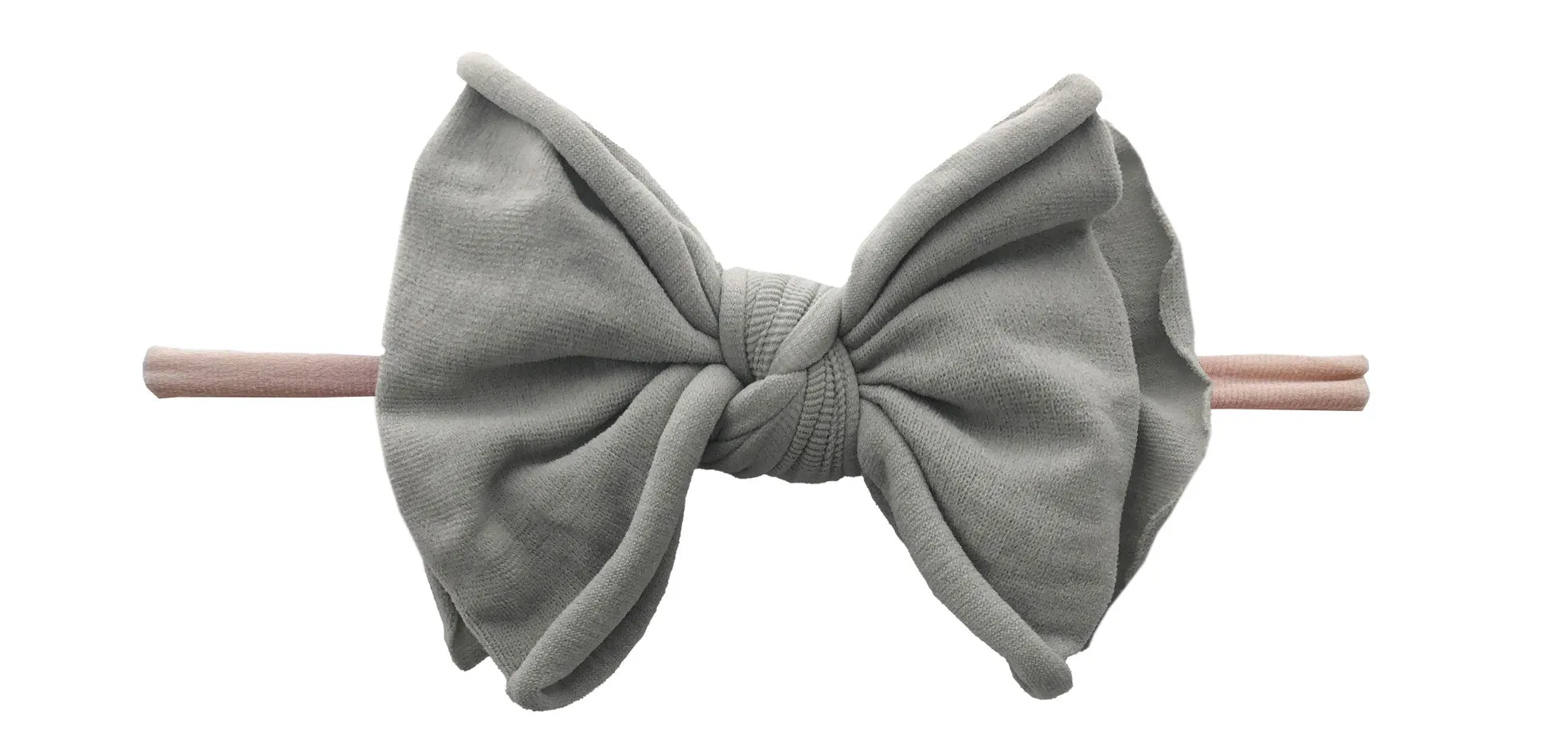 Baby Bling Grey / Blush FAB-BOW-LOUS Skinny Headband