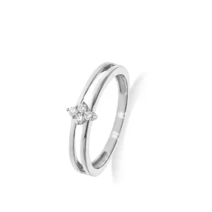 Bague avec motif - Or Blanc, Diamants (065364/A)
