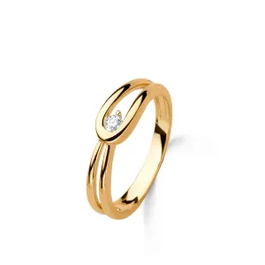 Bague avec motif - Or Jaune et Diamants (059549A)