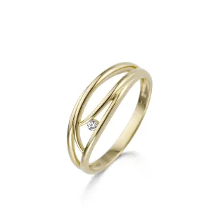 Bague avec motif - Or Jaune et Diamants (062024A)