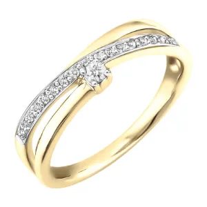Bague entrecroisé - Or Jaune, Diamants (J&A3937)