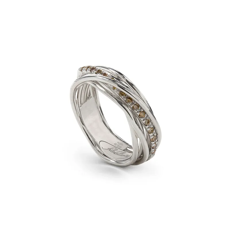 Bague Filodellavita -7 fils Argent, Diamants bruns (FAN7ABR)