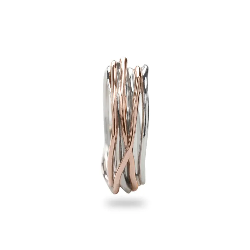 Bague Filodellavita -7 fils Or Rose 9k et Argent (FAN7AR)