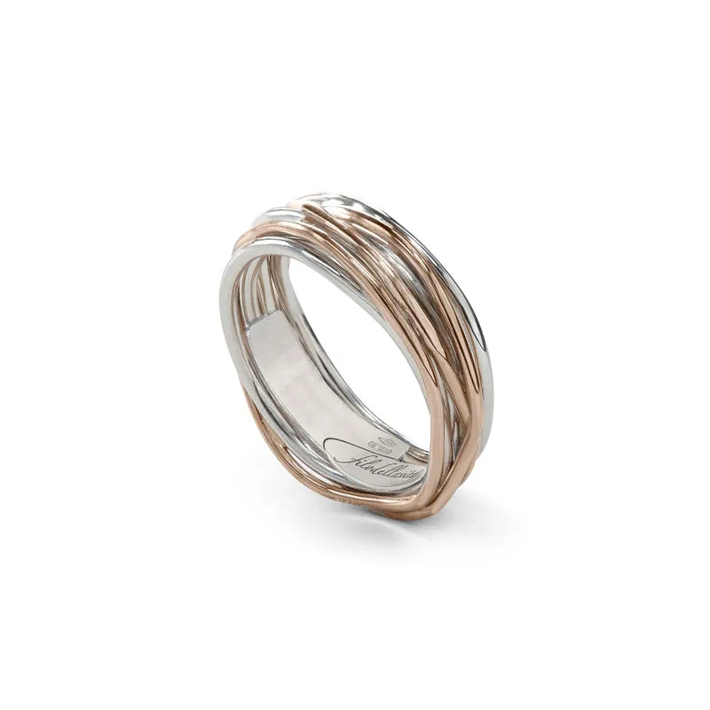 Bague Filodellavita -7 fils Or Rose 9k et Argent (FAN7AR)