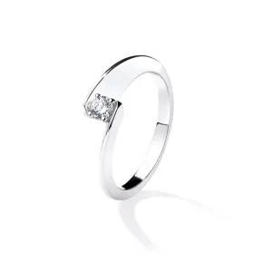 Bague Garel Envol solitaire - Or Blanc, Diamants (04BB10G)