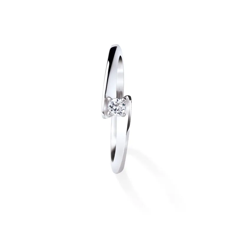 Bague Garel Envol solitaire - Or Blanc, Diamants (04BB10G)