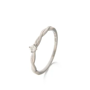 Bague solitaire - Or Blanc, Diamants (91IZ26/A)