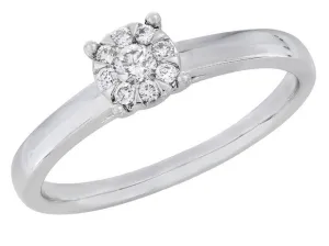 Bague solitaire - Or Blanc, Diamants (J&A5322)