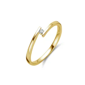Bague solitaire - Or Jaune, Diamants (91BX25/A)