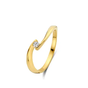 Bague solitaire - Or Jaune, Diamants (91CZ21A)