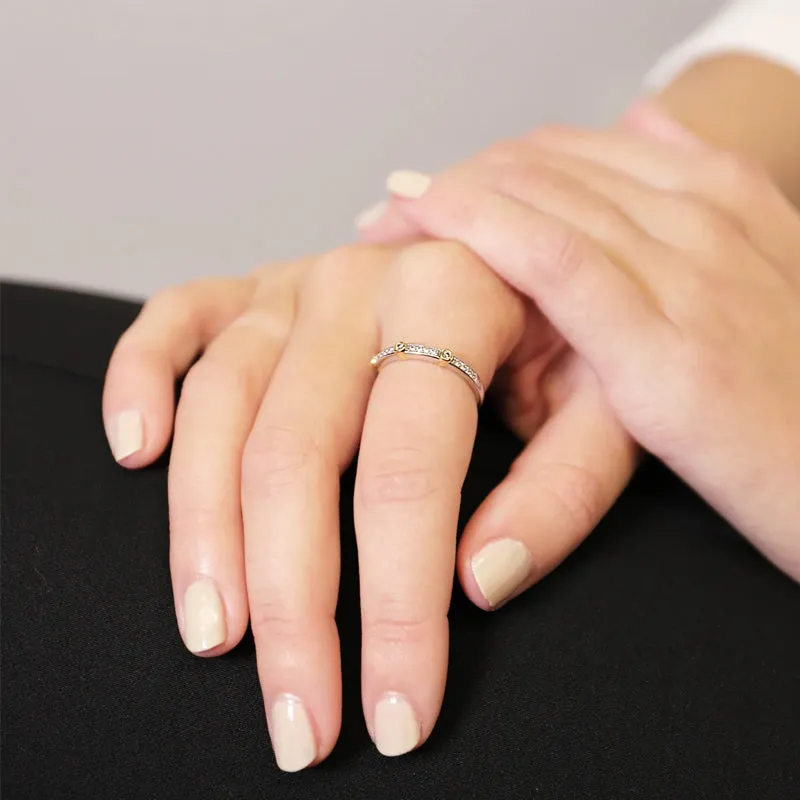 Bague TI SENTO - Argent Bicolore Doré, Zircons (12149ZY)