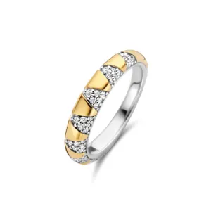 Bague TI SENTO - Argent Bicolore Doré, Zircons (12216ZY)