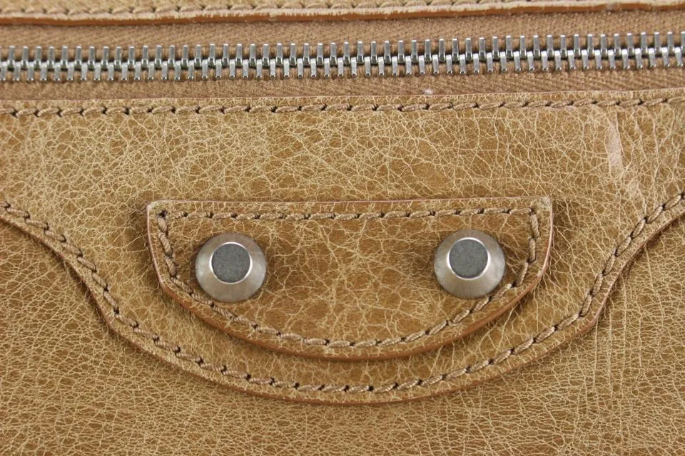 Balenciaga Brown Leather Classic the Day Hobo Messenger 14ba53s