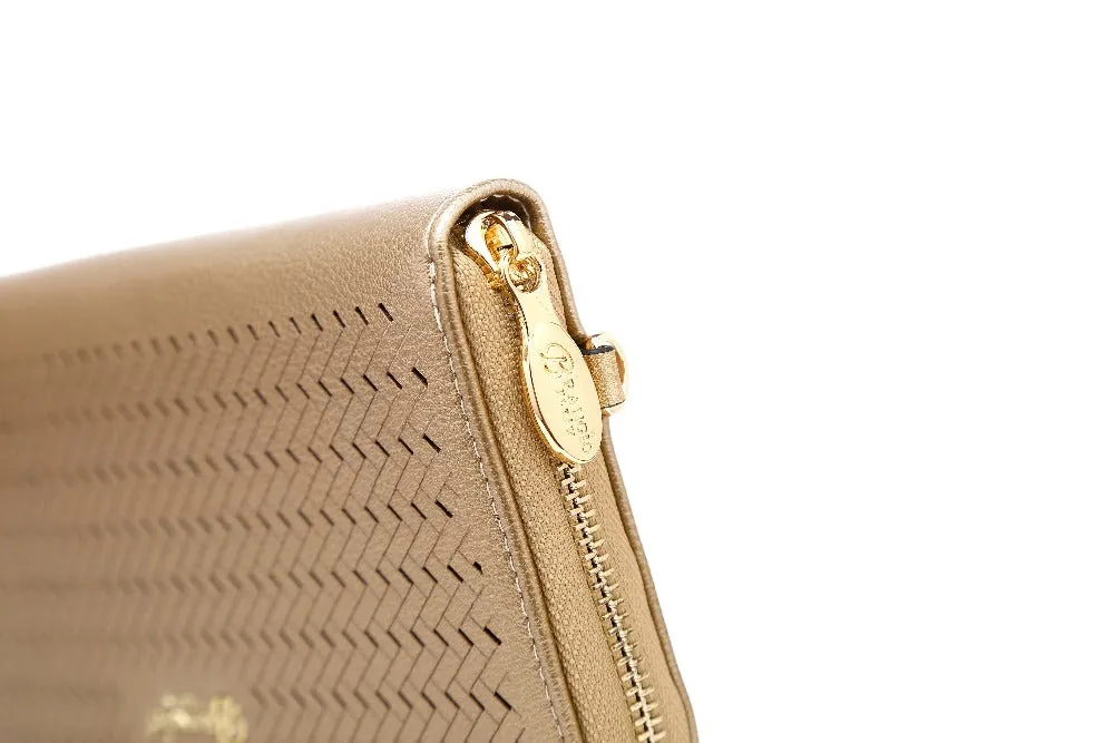 B.Angelo Woven Pattern Zip-Around Wristlet Wallet