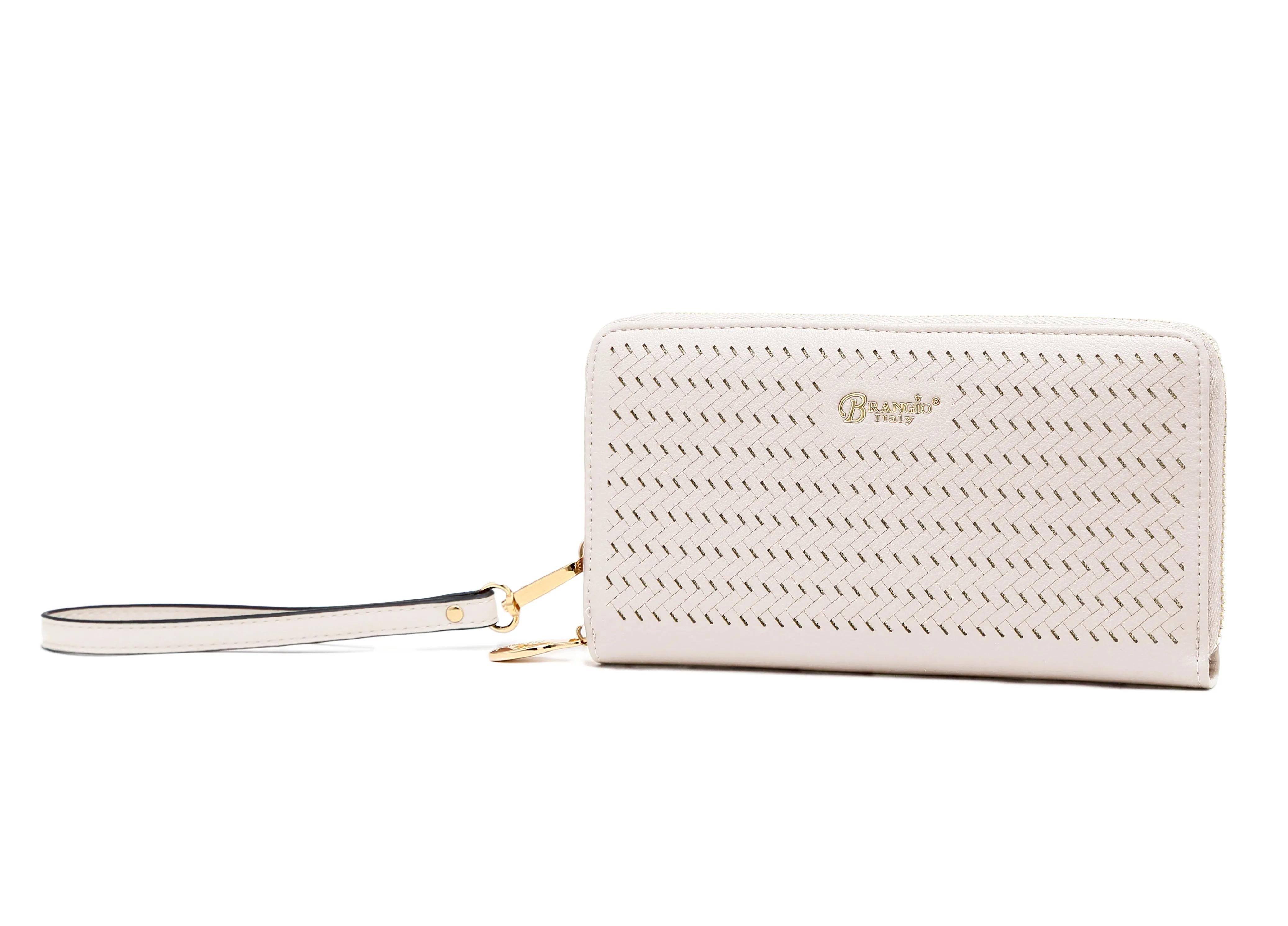 B.Angelo Woven Pattern Zip-Around Wristlet Wallet