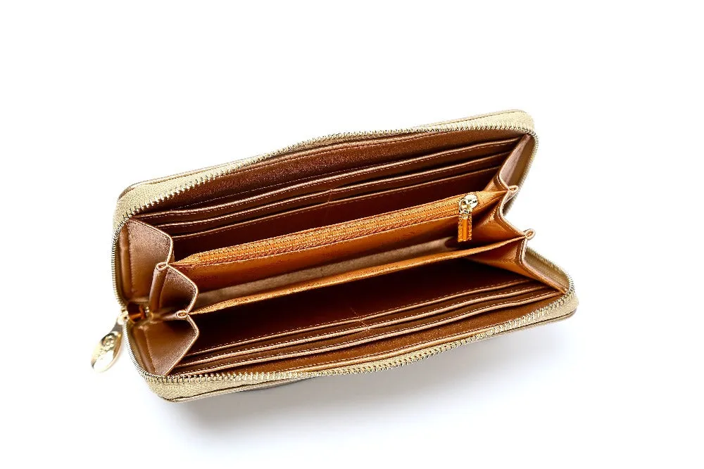B.Angelo Woven Pattern Zip-Around Wristlet Wallet