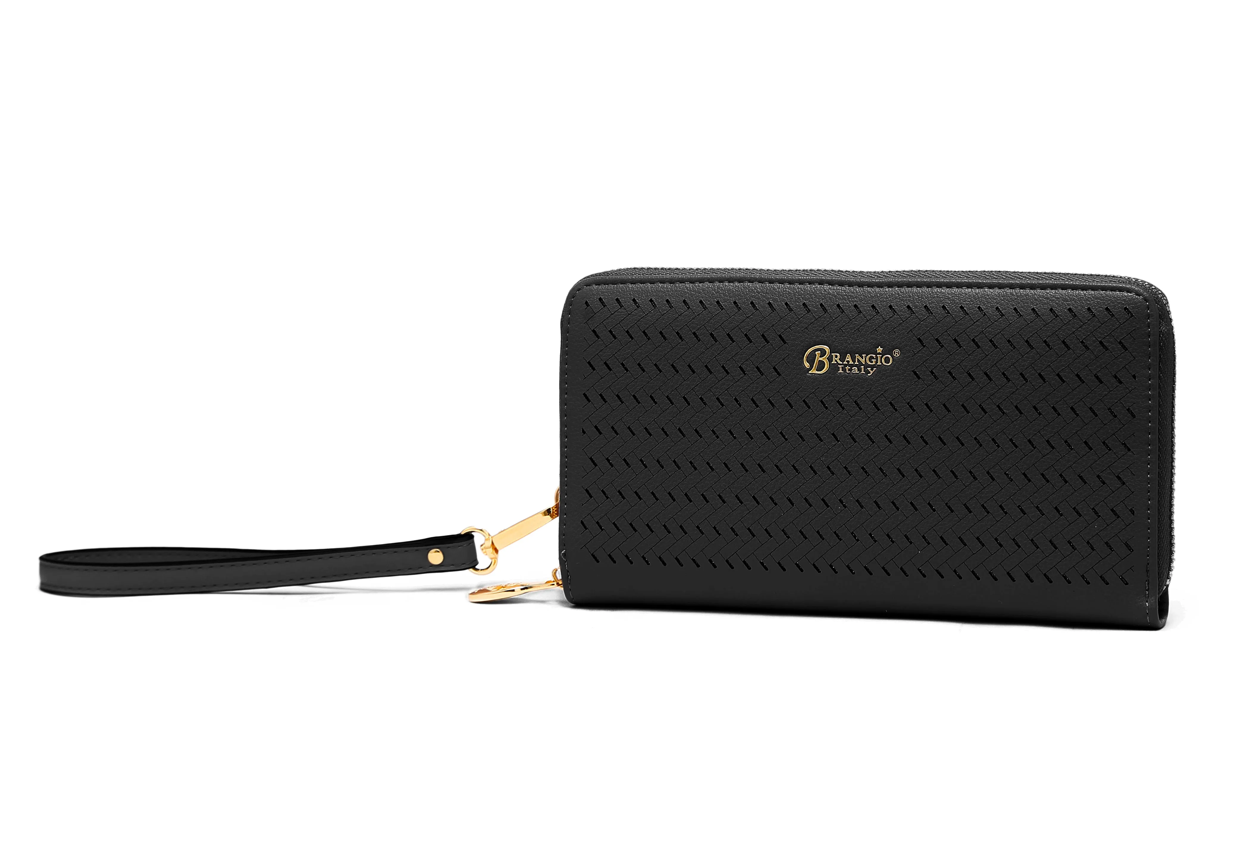B.Angelo Woven Pattern Zip-Around Wristlet Wallet