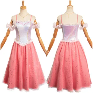 Barbie 2023 Clara Pink Dress Cosplay Costume Halloween Carnival Suit