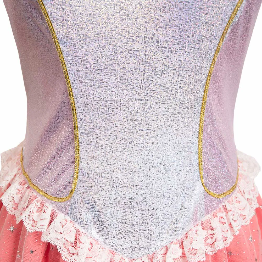 Barbie 2023 Clara Pink Dress Cosplay Costume Halloween Carnival Suit