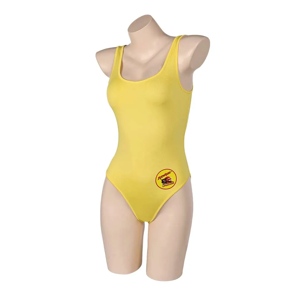 Baywatch Yellow One Piece Swimsuit Swimwear Cosplay Costume Outfits Halloween Carnival Suit