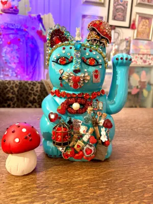 Bedazzled Maneki Nekos Alice in Wonderland Lucky Cat