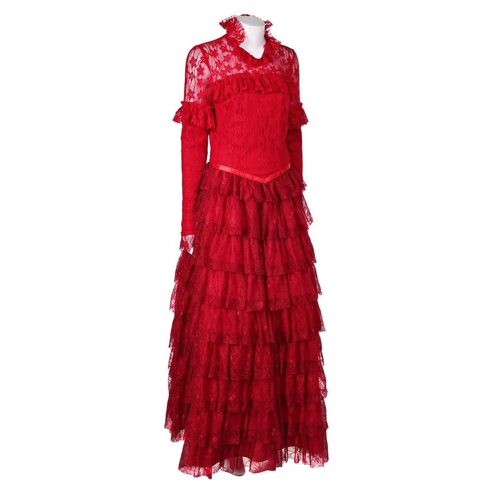 Beetlejuice Beetlejuice Lydia Deetz Red Dress Cosplay Costume Outfits Halloween Carnival Suit