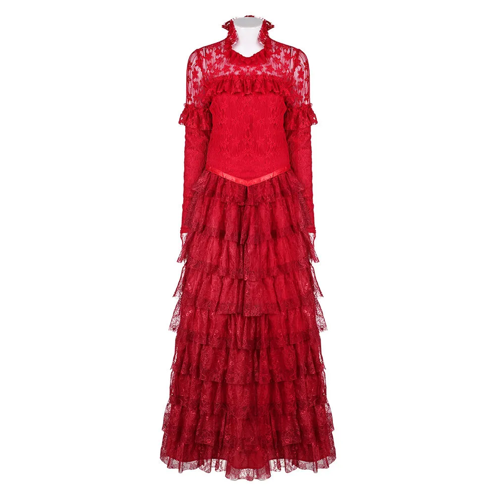 Beetlejuice Beetlejuice Lydia Deetz Red Dress Cosplay Costume Outfits Halloween Carnival Suit