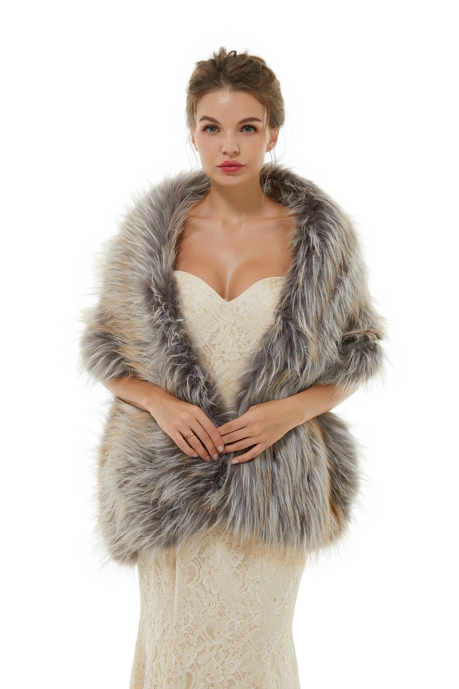 Belinda - Winter Faux Fur Wedding Wrap