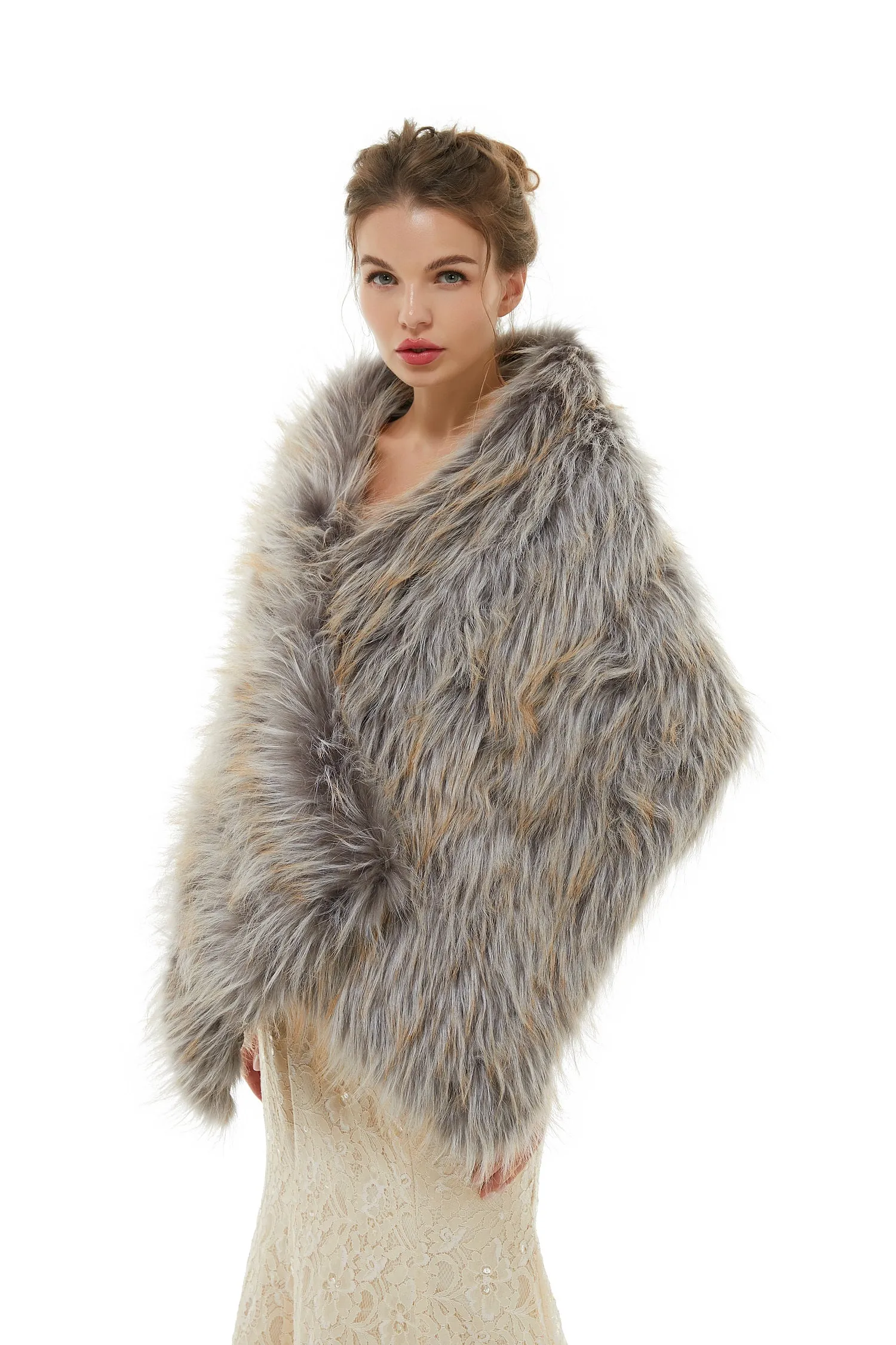 Belinda - Winter Faux Fur Wedding Wrap